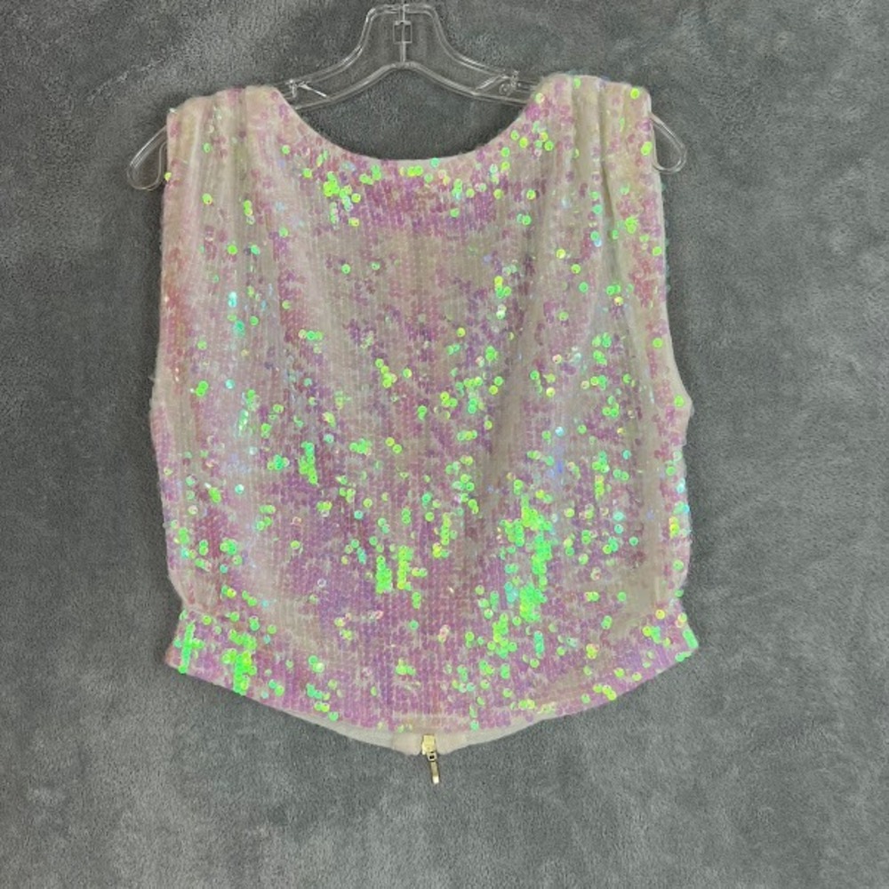 Pilcro Anthropologie Sequin Muscle Cashmere Sweater Vest Womens XS Holiday